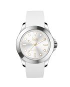 Montre Femme en Silicone Ice Steel Classic Medium 3H blanc/doré