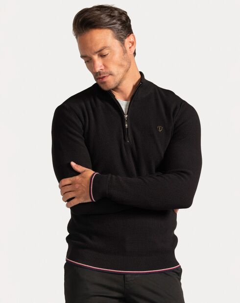 Pull Col zippé Pulse noir