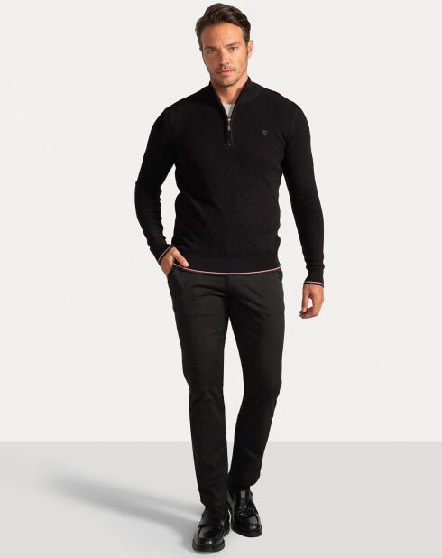 Pull Col zippé Pulse noir