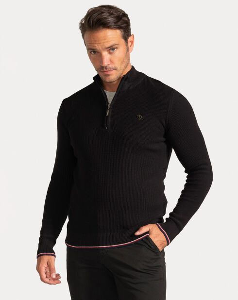 Pull Col zippé Pulse noir