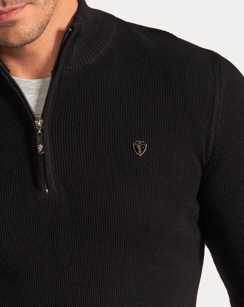 Pull Col zippé Pulse noir