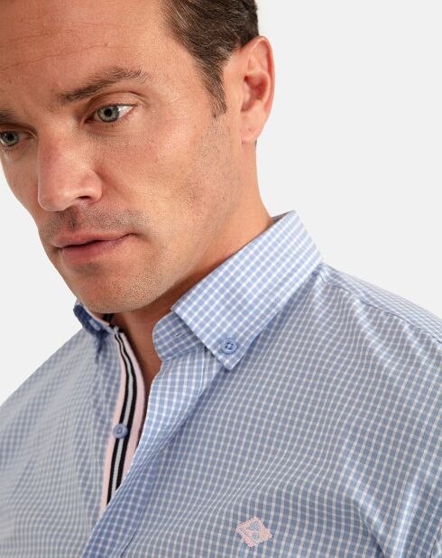 Chemise Caro à carreaux bleue