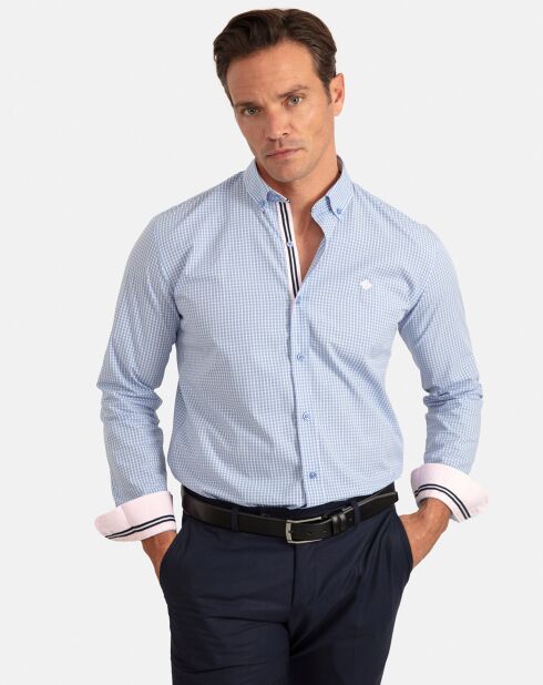 Chemise Caro à carreaux bleue