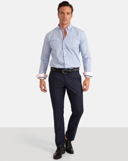 Chemise Caro à carreaux bleue