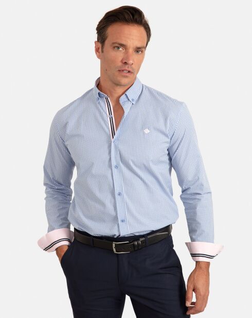 Chemise Caro à carreaux bleue
