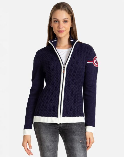 Cardigan Scottie blu scuro