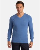Pull Col V Liva bleu