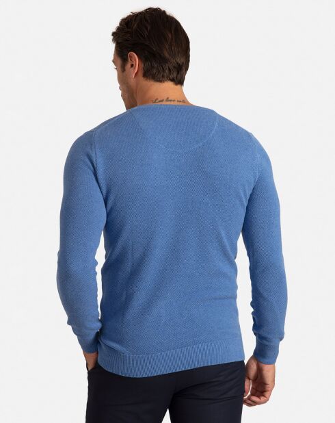 Pull Col V Liva bleu
