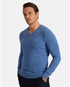 Pull Col V Liva bleu
