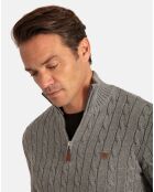 Pull Col zippé Sherman anthracite