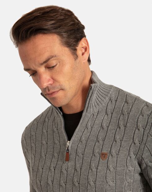 Pull Col zippé Sherman anthracite