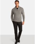 Pull Col zippé Sherman anthracite