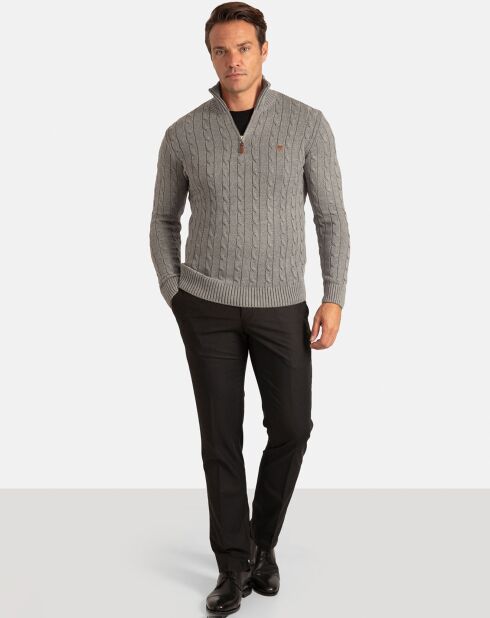 Pull Col zippé Sherman anthracite