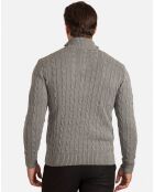 Pull Col zippé Sherman anthracite