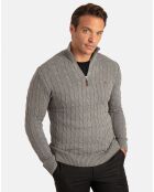 Pull Col zippé Sherman anthracite