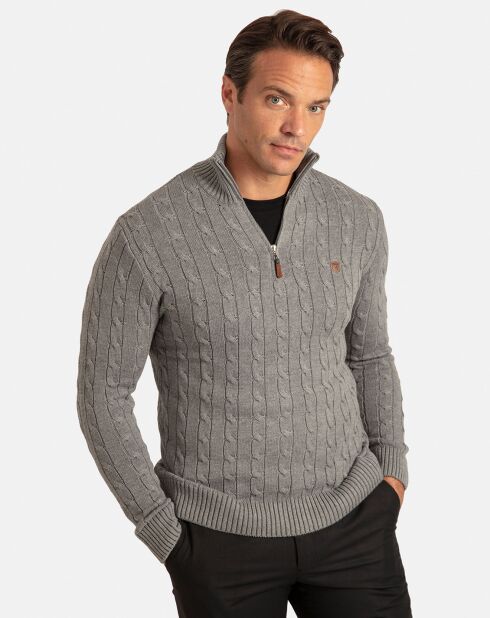 Pull Col zippé Sherman anthracite
