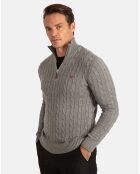 Pull Col zippé Sherman anthracite