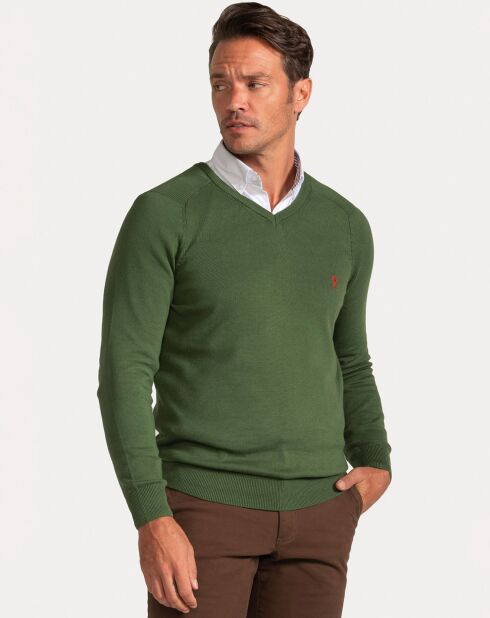 Pull col V Santos vert