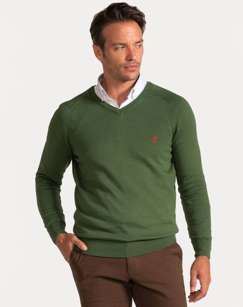 Pull col V Santos vert