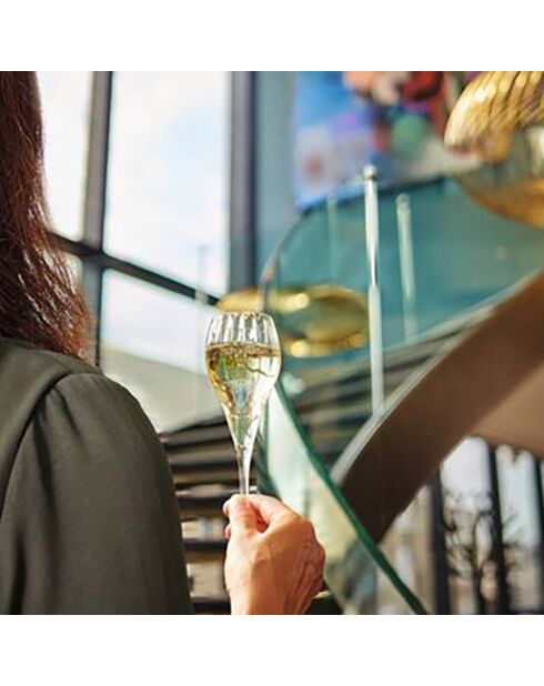 6 Flûtes à Champagne Symétrie transparentes - 16 cl