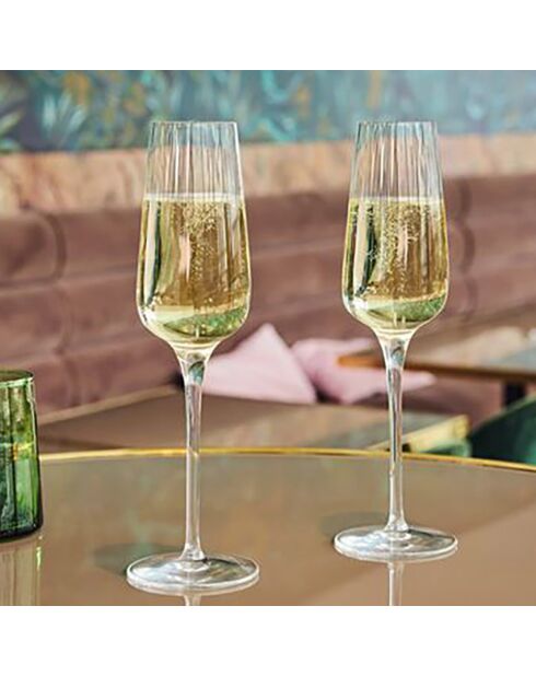 Ensemble 6 Flûtes à Champagne + 12 Verres à pied Symétrie transparents