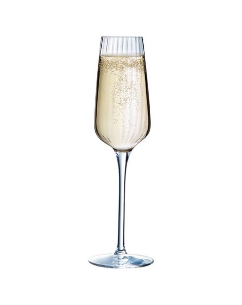 Ensemble 6 Flûtes à Champagne + 12 Verres à pied Symétrie transparents