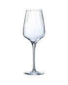 Set de 6 copas de champán y 6 vasos transparentes con tallo simétrico