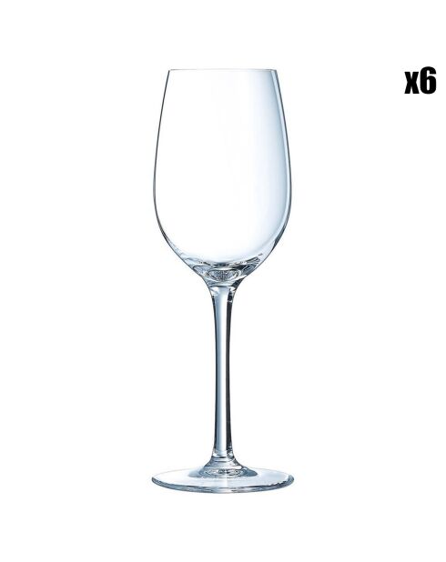 6 Verres à pied Séquence transparents - 21 cl