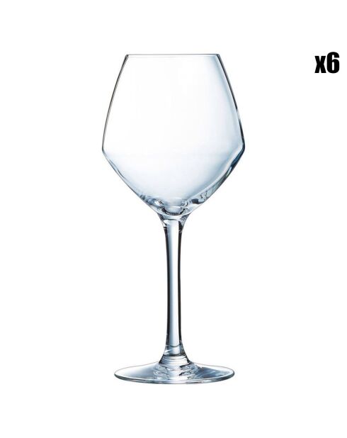 6 Cabernet Vins Jeunes glazen met transparante steel - 35 cl