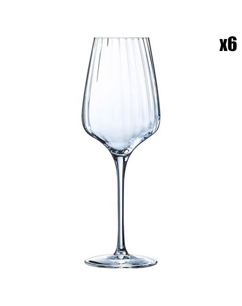 6 Verres à pied Symétrie transparents - 35 cl