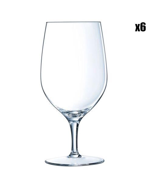 6 Verres à pied Séquence transparents - 47 cl