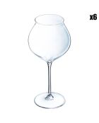 6 Verres à pied Macaron Fascination transparents - 60 cl