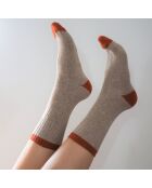 Collezione Calze in lana merino con fasce beige