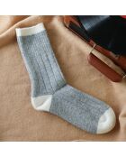 Colección Calcetines de lana merino con bandas grises