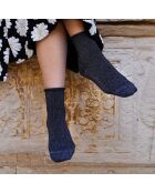 Chaussettes Lurex et bambou Collection Paillettes bleue