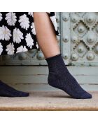 Chaussettes Lurex et bambou Collection Paillettes bleue