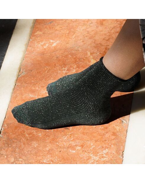 Chaussettes Lurex et bambou Collection Paillettes verte