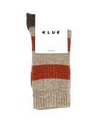 Collezione Calze in lana merino a righe beige