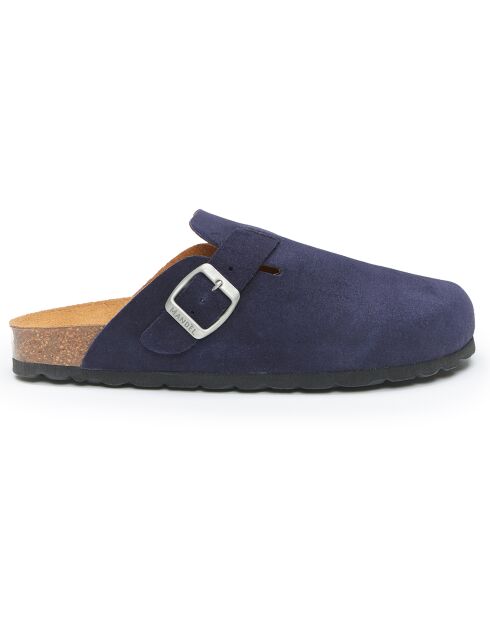 Zuecos de piel Bertrand azul marino