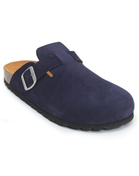 Zuecos de piel Bertrand azul marino