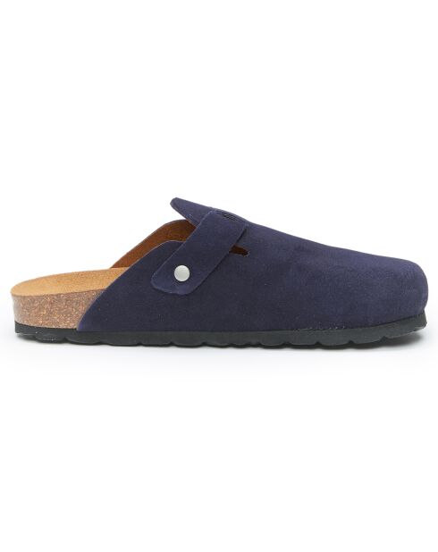 Zuecos de piel Bertrand azul marino