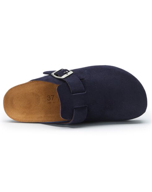 Zuecos de piel Bertrand azul marino