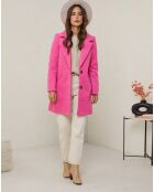 Manteau mi-long Violette rose