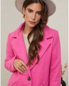 Manteau mi-long Violette rose