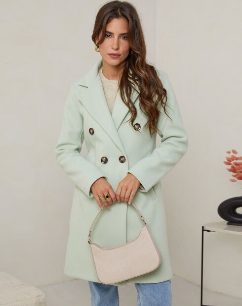 Manteau mi-long Clara vert clair