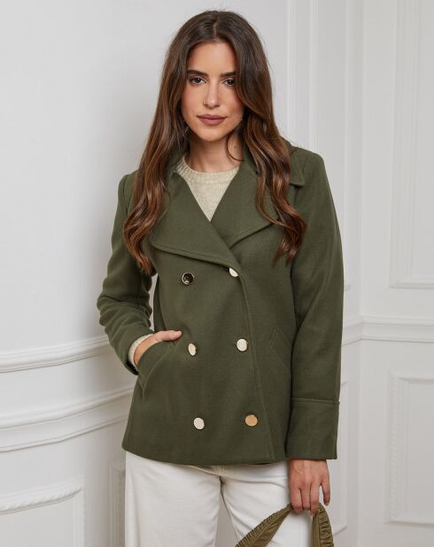 Manteau Caban court Clarisse kaki