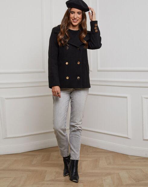 Manteau Caban court Clarisse noir