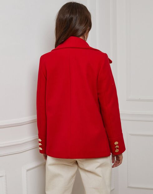 Manteau Caban court Clarisse rouge