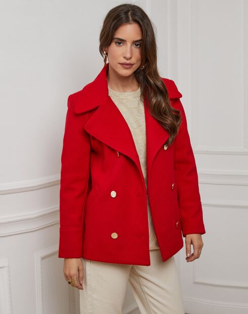 Manteau Caban court Clarisse rouge