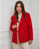 Manteau Caban court Clarisse rouge